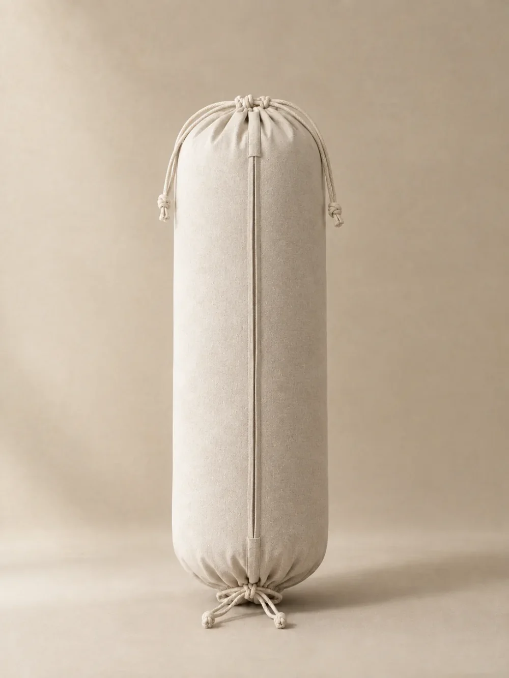 Brae Bolster Cover in Oat, back view showing the closure