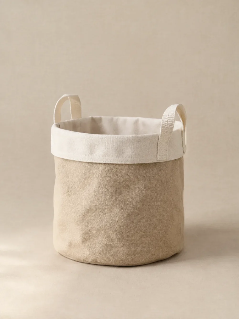 Harbour Canvas Basket in Oat, front view