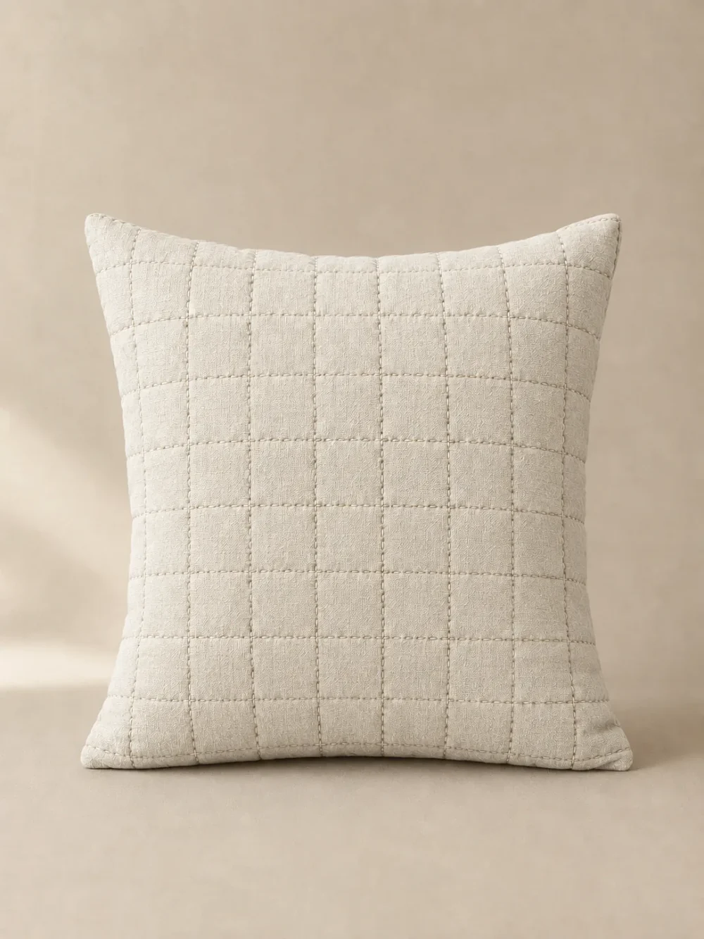 Harbour Stitch Cushion Cover in Chalk, front view