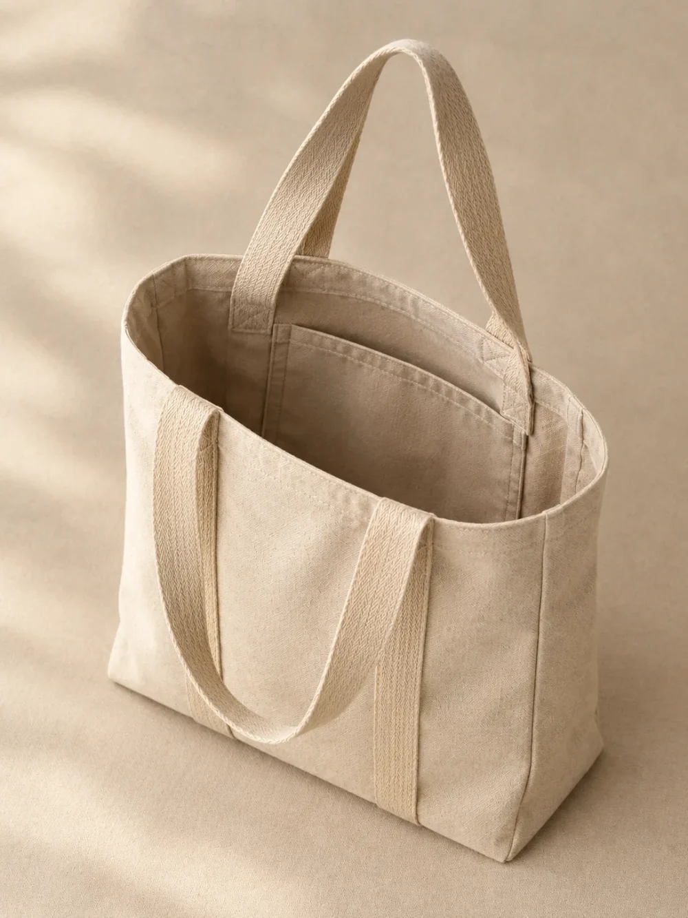 Haul Blanket Tote in Sand, seen from above