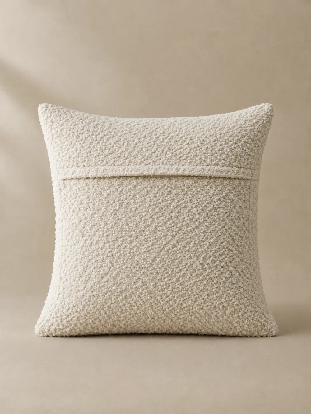 Moor Loop Cushion Cover in Chalk, back view showing the closure