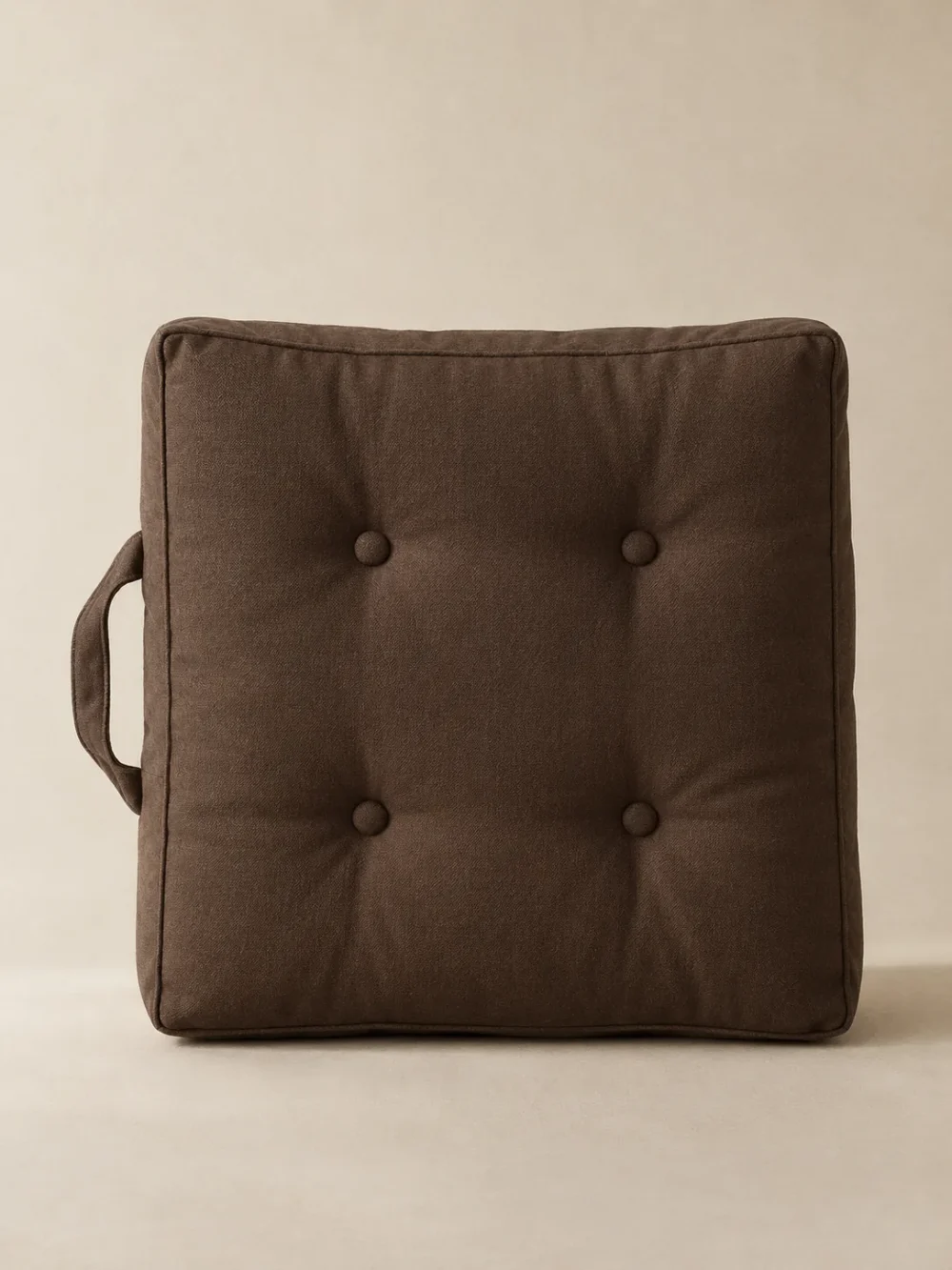 Nook Floor Cushion Cover in Peat, front view