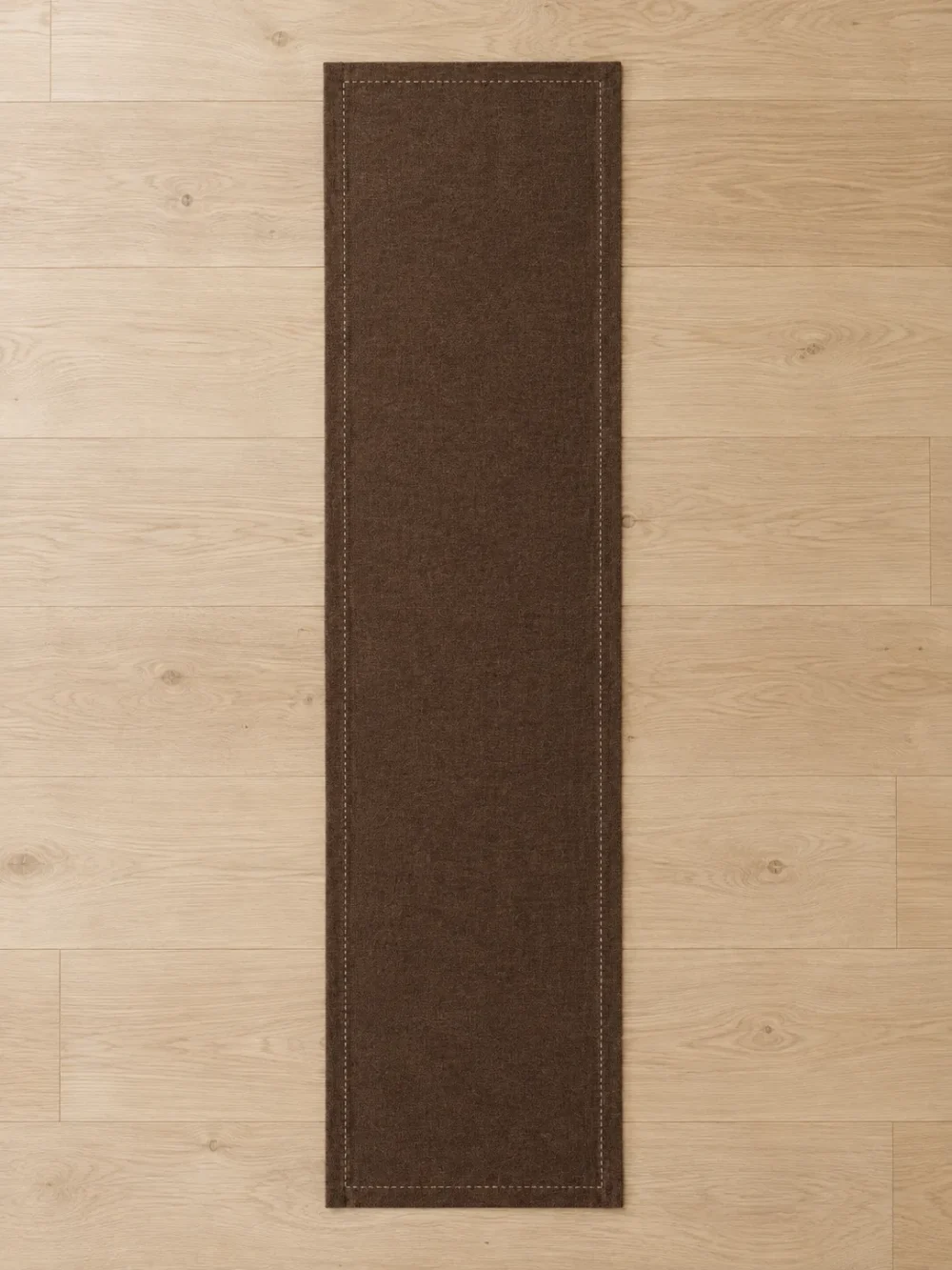 Nook Narrow Runner in Peat, laid flat, full length